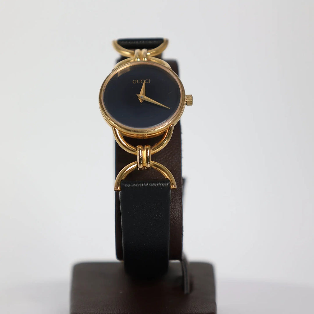 Gucci Vintage 6000L Gold Plated Black Watch by Annie McConnell's Renewed Elegance