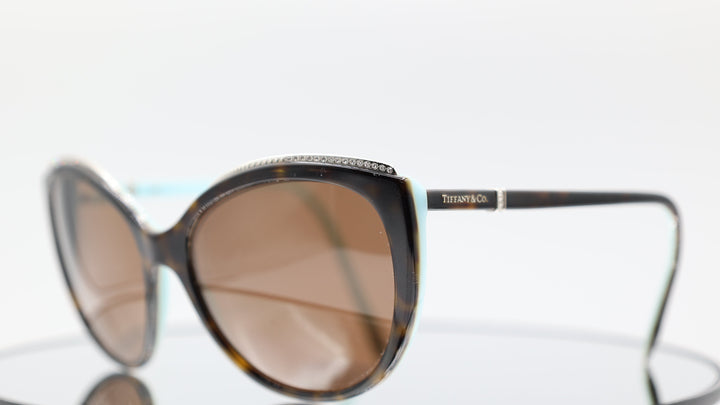 Tiffany & Co Cat Eye Tortoise and Crystals Woman's Sun Glasses
