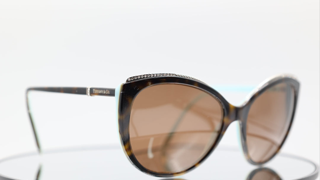 Tiffany & Co Cat Eye Tortoise and Crystals Woman's Sun Glasses
