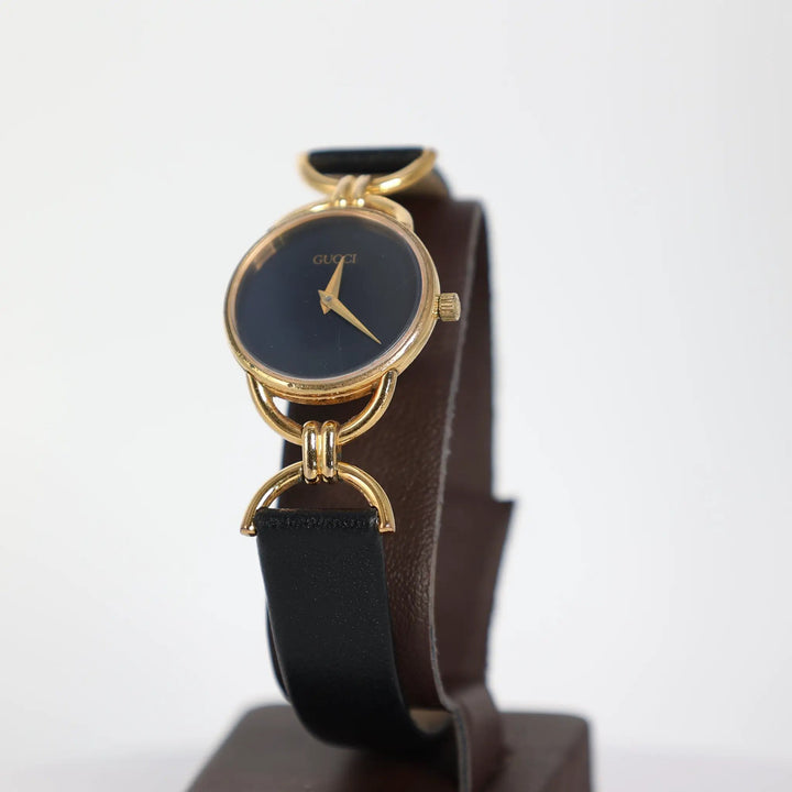 Gucci Vintage 6000L Gold Plated Black Watch by Annie McConnell's Renewed Elegance