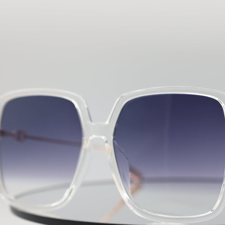 Christian Dior Glasses 90008 Square Blue Gradient Lens with Clear Frames