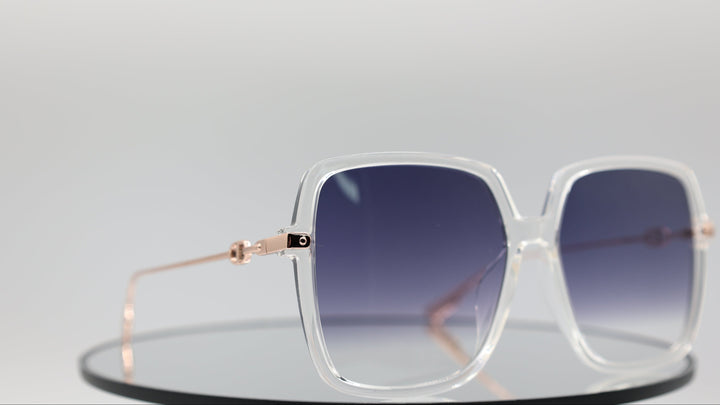 Christian Dior Glasses 90008 Square Blue Gradient Lens with Clear Frames