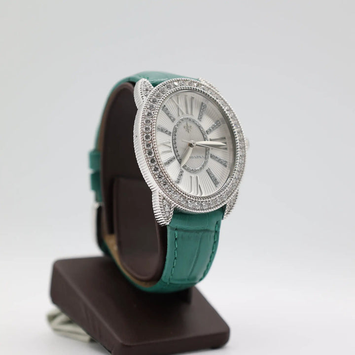 Judith Ripka London Cubic Zirconia Stainless Steel and Green Watch by Annie McConnell's Renewed Elegance