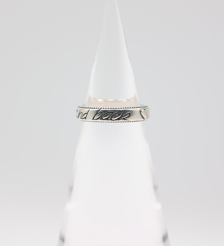 James Avery 925 Silver "To the Moon and Back" Ring- Size 8.5