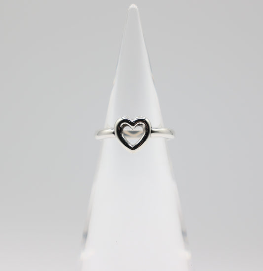 James Avery 925 Silver Retired Open Heart Ring - Size 8