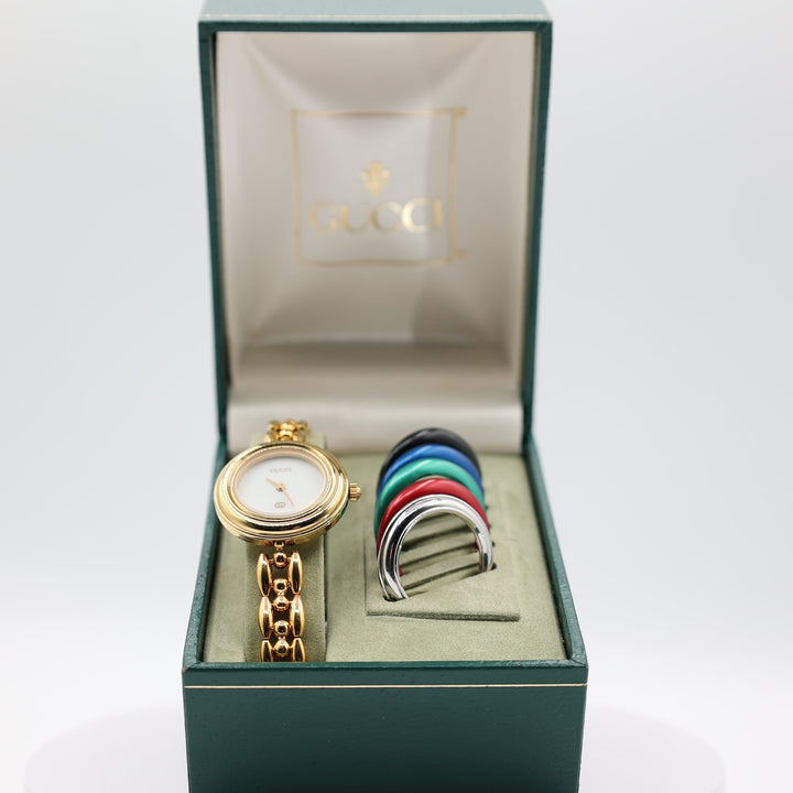 Gucci Swiss Quartz Bracelet Watch with (6) Interchangeable Bezels
