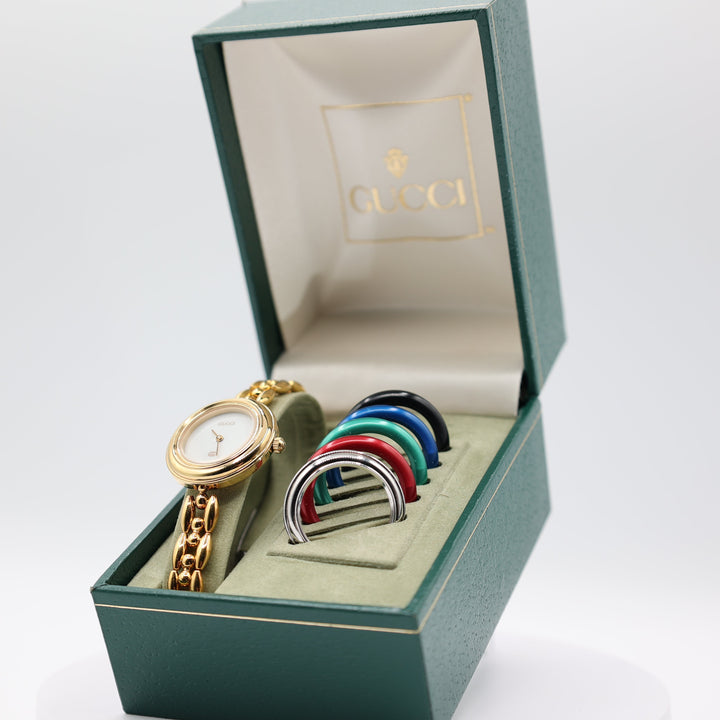 Gucci Swiss Quartz Bracelet Watch with (6) Interchangeable Bezels