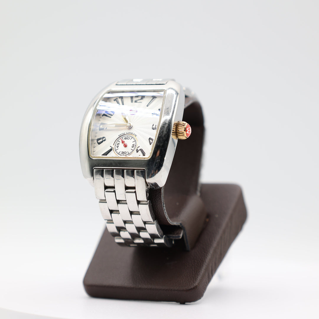 Michele Urban Silver Pewter Stainless Steel Watch