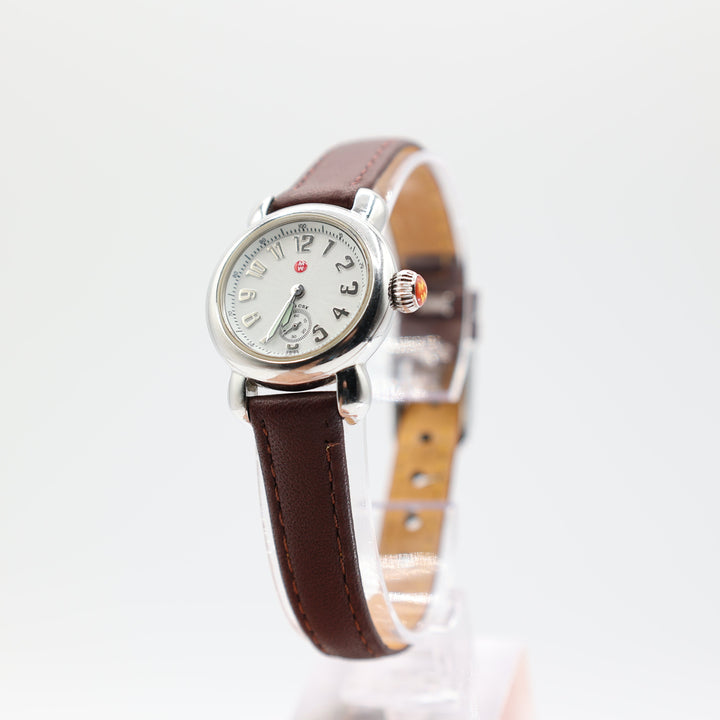 Michele Mini CSX Stainless Steel Swiss Brown Genuine Leather Watch