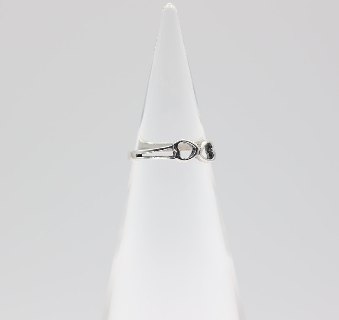 925 Sterling Silver Two Heart Ring 3.5