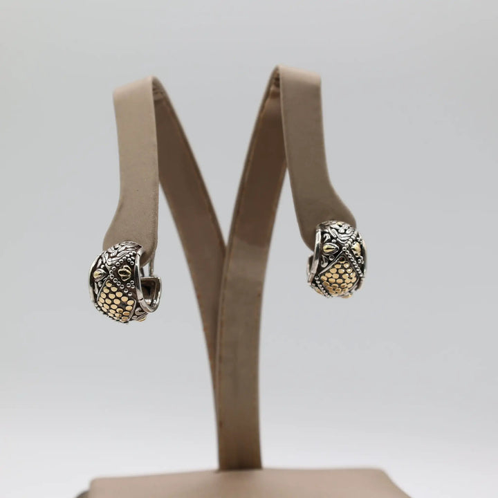John Hardy 925 Sterling Silver And 18K Gold Dotted Shrimp Earrings by Annie McConnell's Renewed Elegance