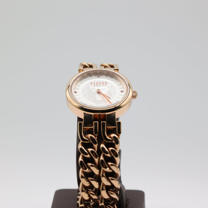 Versus Versace Berlin Rose Gold Tone Stainless Steel Chain Link Bracelet Watch