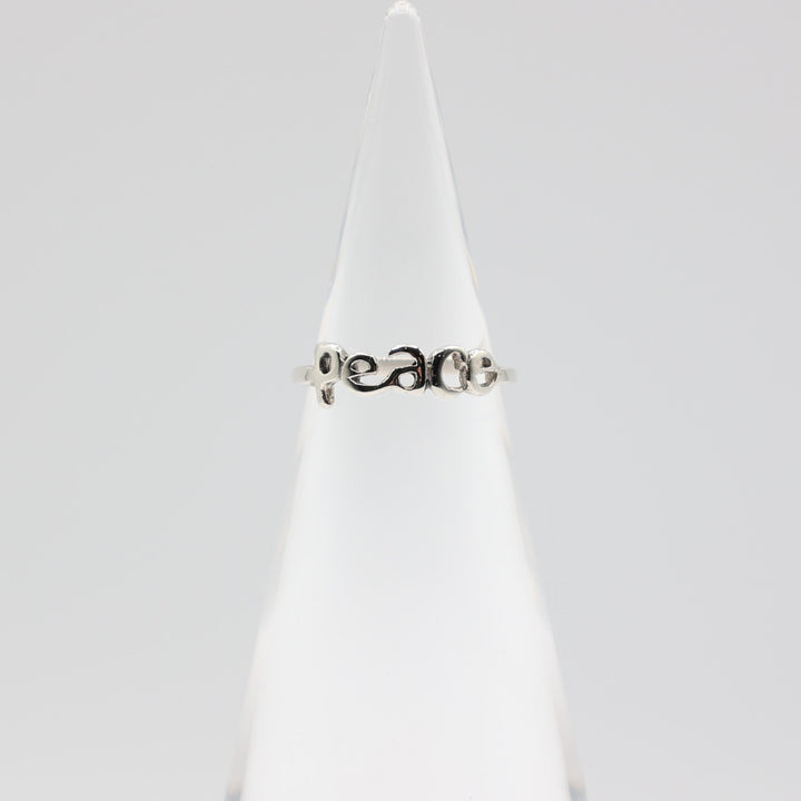 925 Sterling Silver PEACE Ring 4