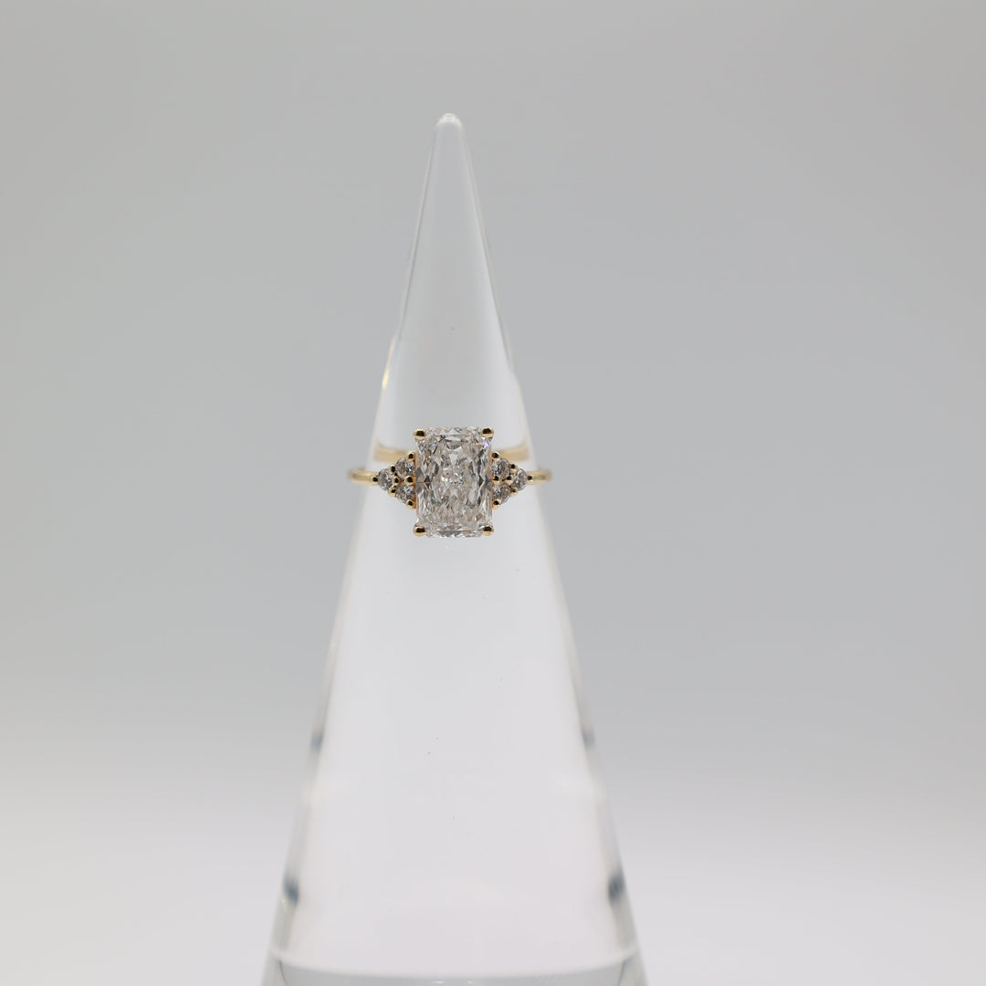 18k Yellow Gold 3ct Emerald Cut Diamond And Accented Ring Size 7.75 by Annie McConnell's Renewed Elegance