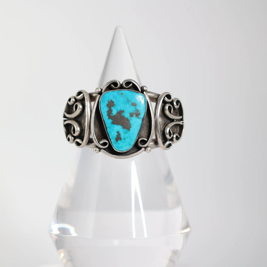 Southwestern Turquoise Sterling Silver 925 Cuff Bracelet by Annie McConnell's Renewed Elegance