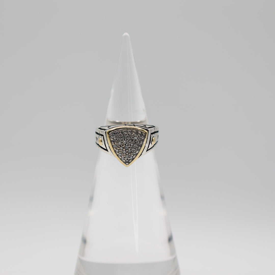 John Atencio Arrivo Pave Diamond Ring In 925 Silver And 18K Gold Size 9.5 by Annie McConnell's Renewed Elegance