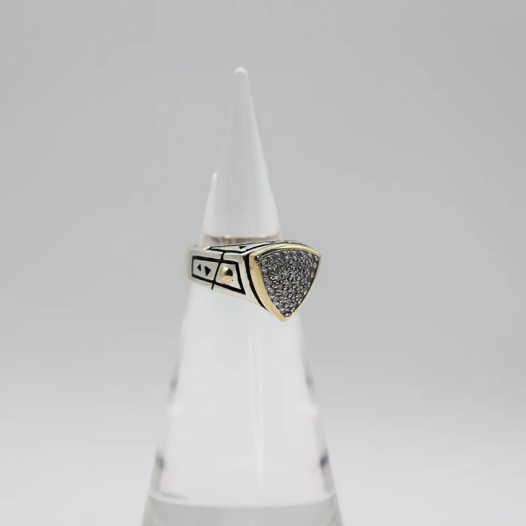 John Atencio Arrivo Pave Diamond Ring In 925 Silver And 18K Gold Size 9.5 by Annie McConnell's Renewed Elegance