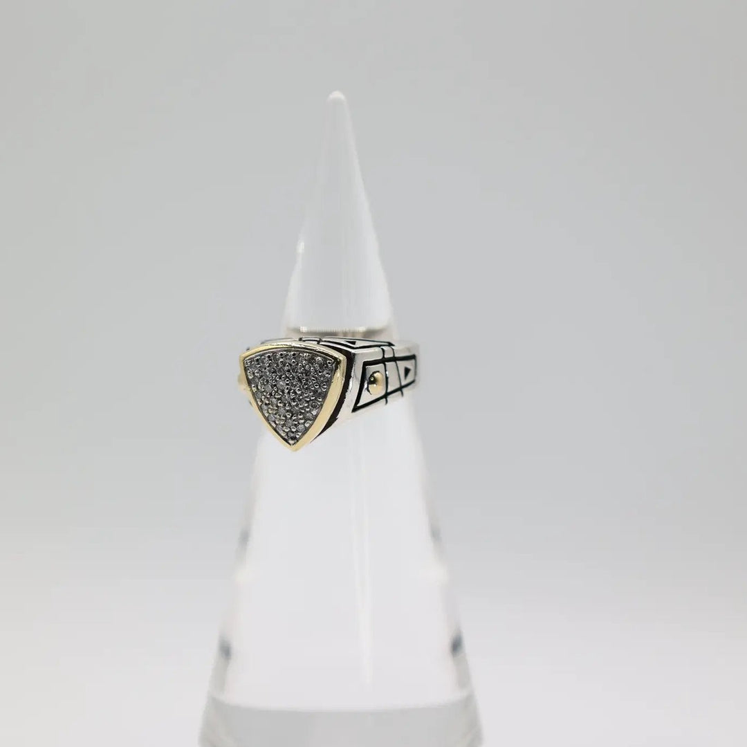 John Atencio Arrivo Pave Diamond Ring In 925 Silver And 18K Gold Size 9.5 by Annie McConnell's Renewed Elegance