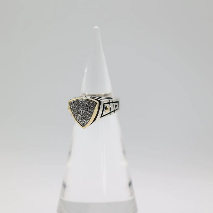 John Atencio Arrivo Pave Diamond Ring In 925 Silver And 18K Gold Size 9.5 by Annie McConnell's Renewed Elegance