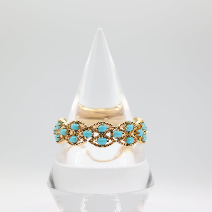 Costume Gold Tone and Turquoise Panetta Bracelet