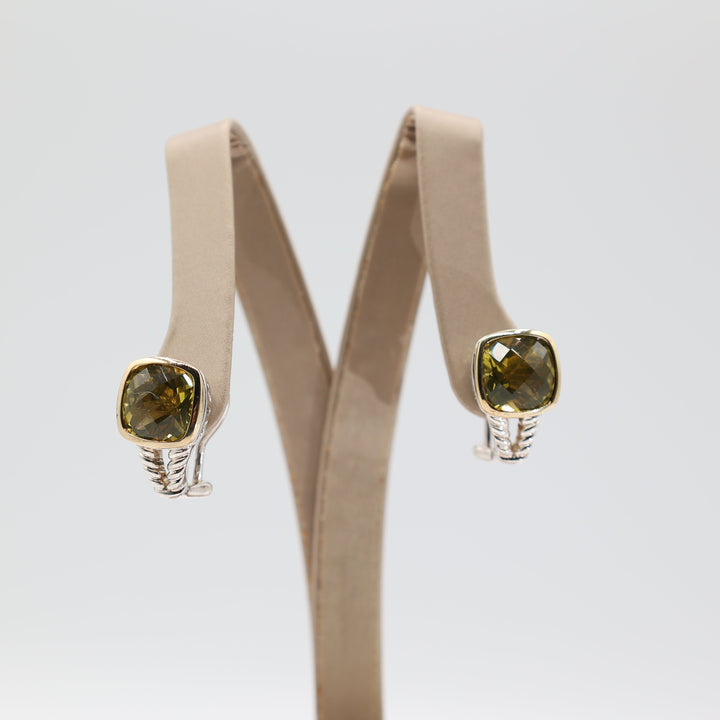 Judith Ripka 925 Sterling Silver 11mm Citrine Shrimp Earrings