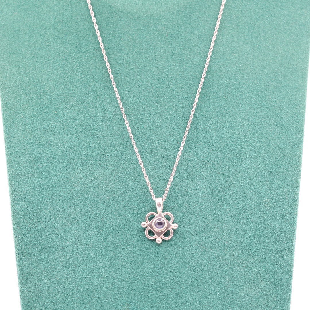 925 Sterling Silver Blue Aventurine Necklace