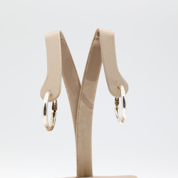 925 Sterling Silver Two Tone Hoop Earrings