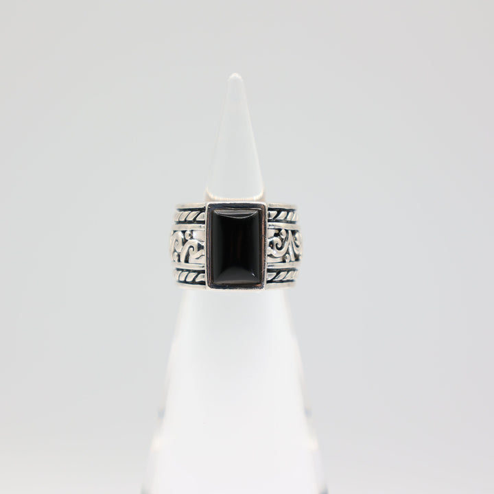 925 Sterling Silver Silpada Black Onyx Ring Size 7.5