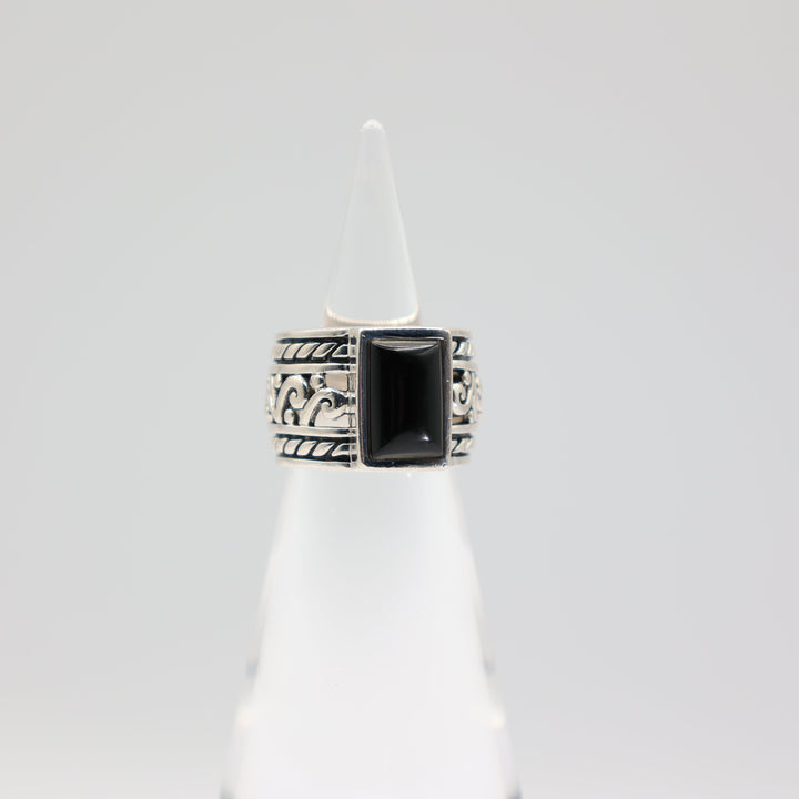 925 Sterling Silver Silpada Black Onyx Ring Size 7.5