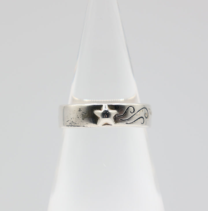 James Avery Silver Plated Shooting Star Believe Ring - Size 6.5