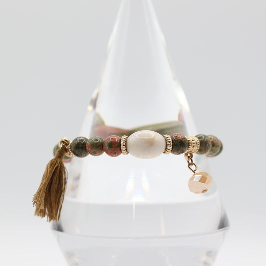 Unakite Beaded Bracelet