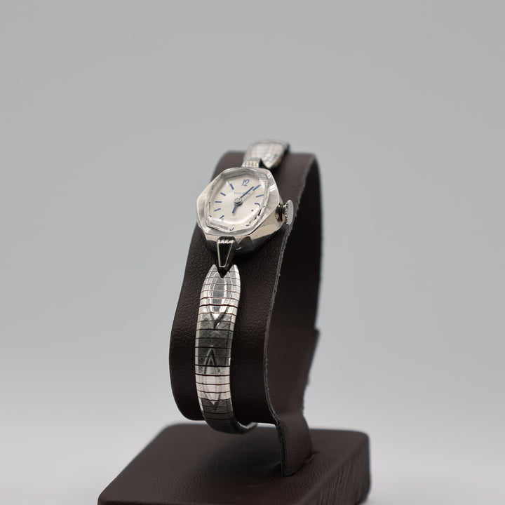 Bulova Silver 10K RGP Bezel Stainless Steel Back Watch
