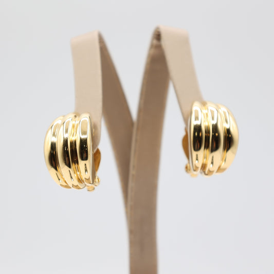 St. John Gold Tone Clip on Earrings