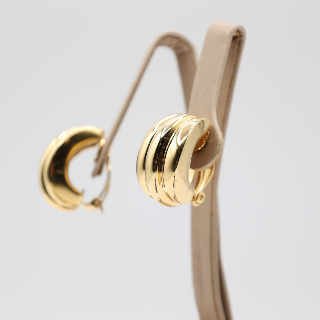 St. John Gold Tone Clip on Earrings