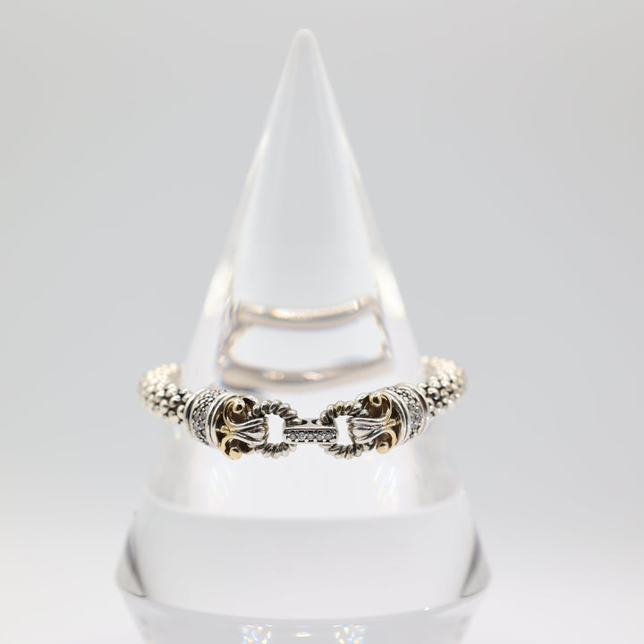 Effy D'oro 14K Gold & 925 Sterling Diamond Popcorn Bracelet
