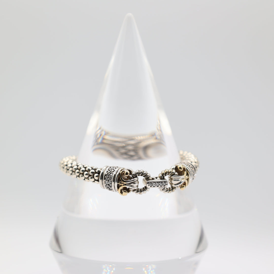 Effy D'oro 14K Gold & 925 Sterling Diamond Popcorn Bracelet