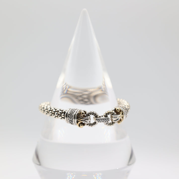 Effy D'oro 14K Gold & 925 Sterling Diamond Popcorn Bracelet