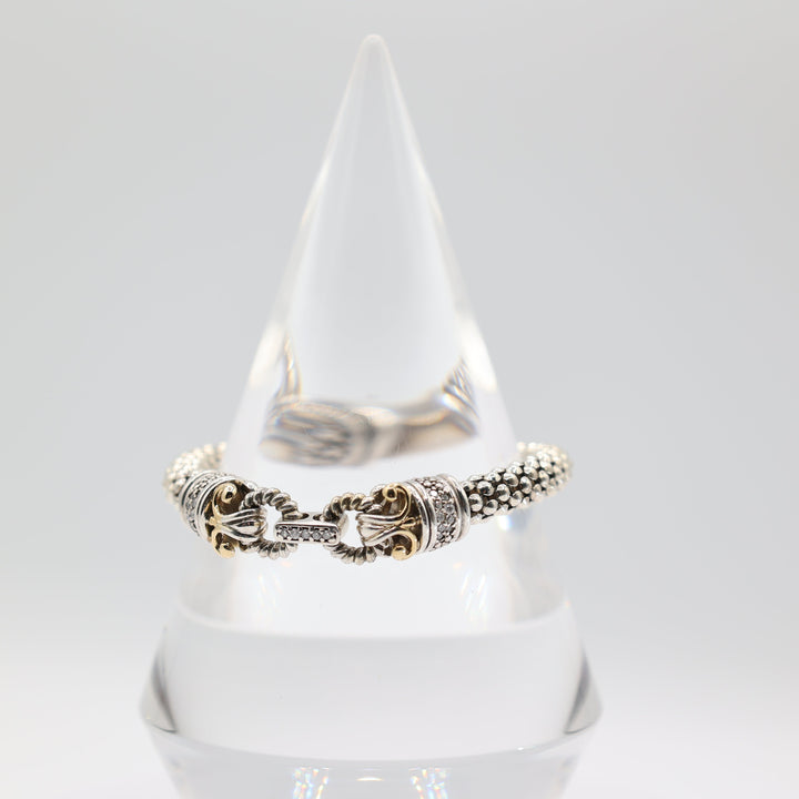 Effy D'oro 14K Gold & 925 Sterling Diamond Popcorn Bracelet