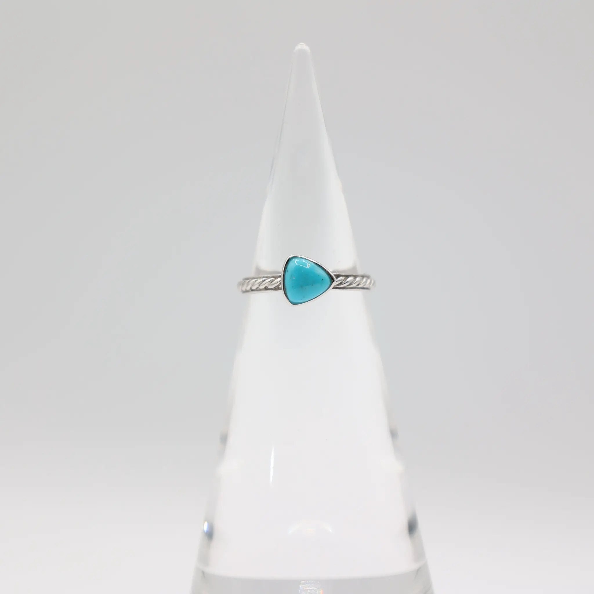 925 Sterling Silver Blue Triangle Turquoise Ring - Size 9 – Annie ...