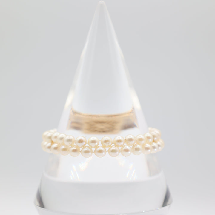 14k Yellow Gold Freshwater Cultured Pearl Dual Strand Bracelet