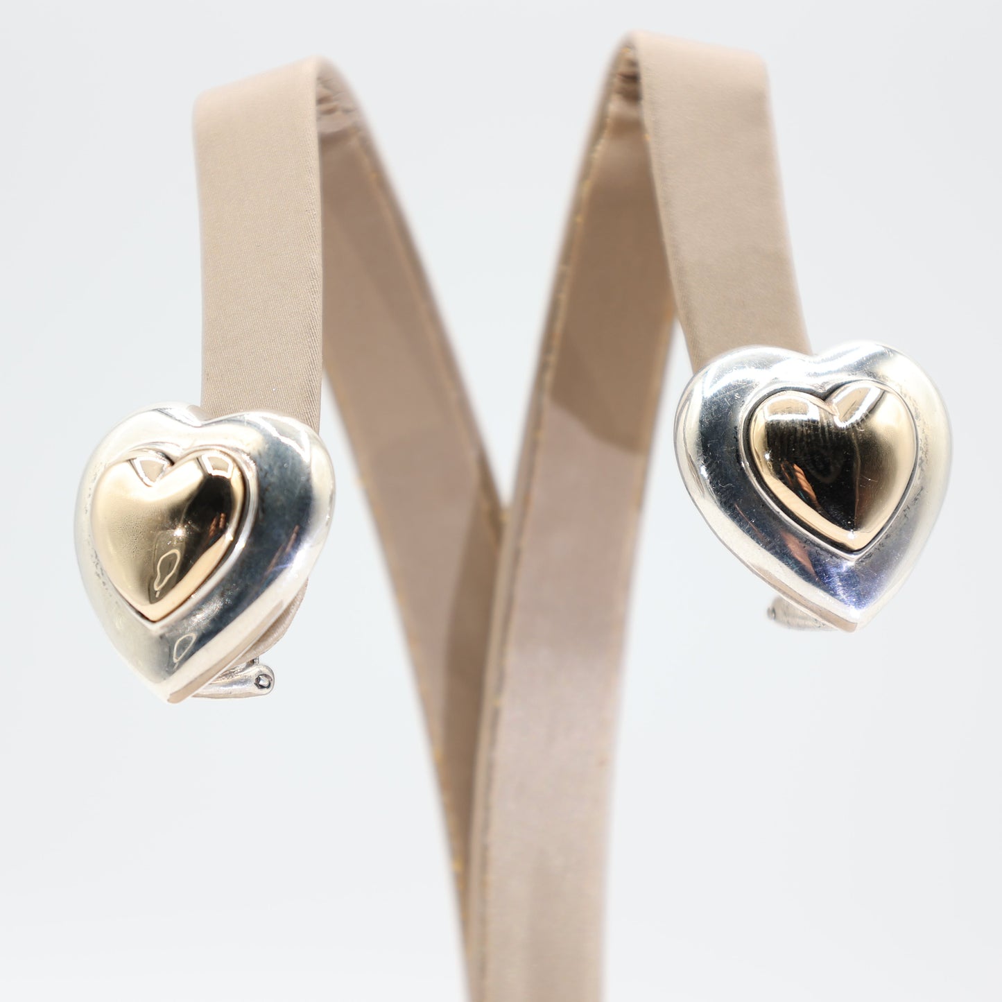 Tiffany & Co Sterling Silver Elsa Peretti Heart Shape Earrings