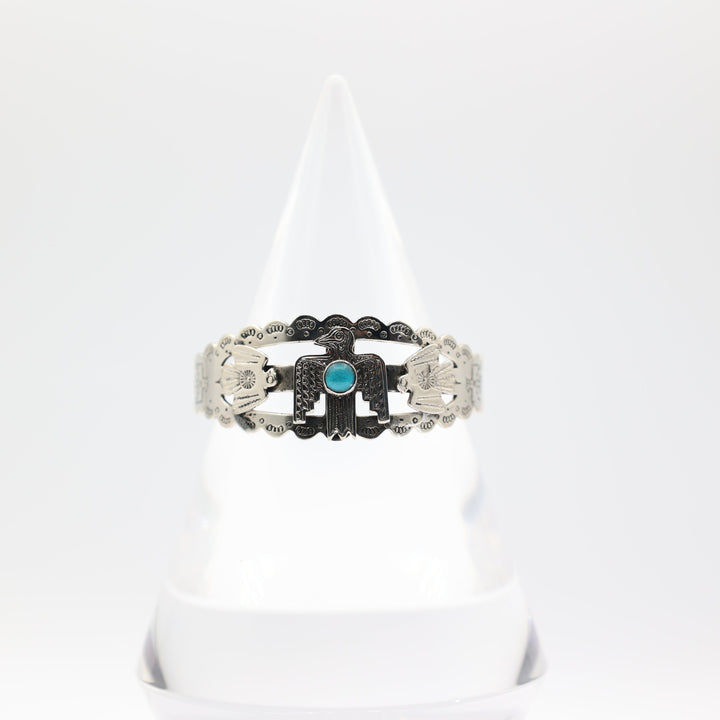 925 Sterling Silver Turquoise Thunderbird Cuff Bracelet