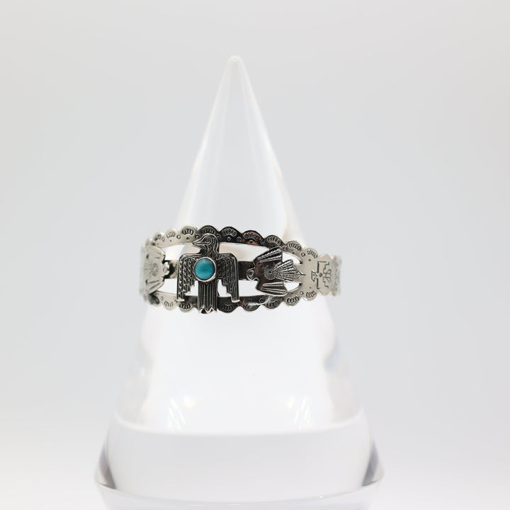 925 Sterling Silver Turquoise Thunderbird Cuff Bracelet