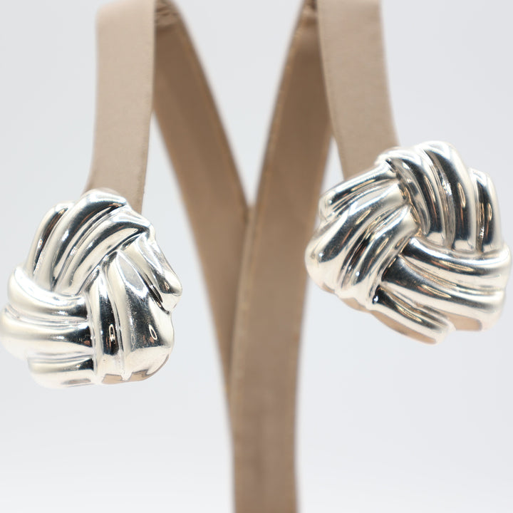 925 Sterling Silver Swirled Earrings