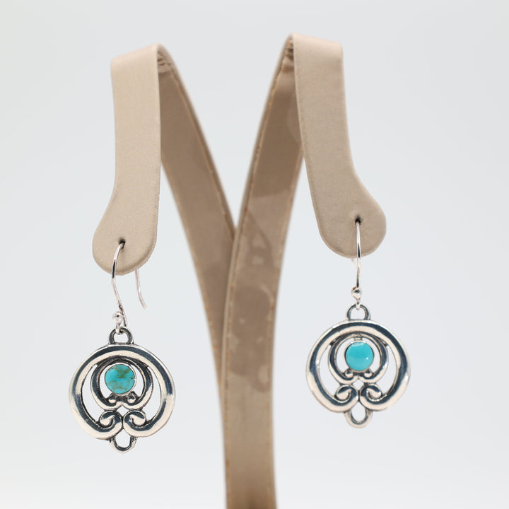 925 Sterling Silver Dangle Earrings with Turquoise Stone