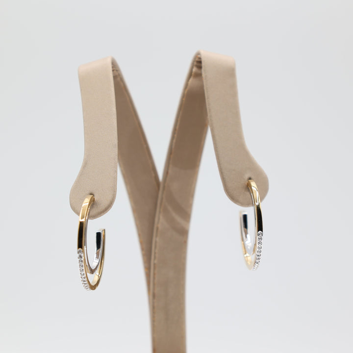 Swarovski Two Tone Crystal Double Hoop Earrings