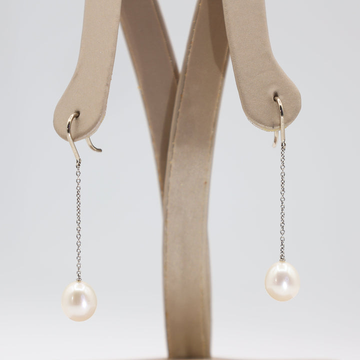Tiffany & Co. 925 Elsa Peretti Pearl Dangle Earrings