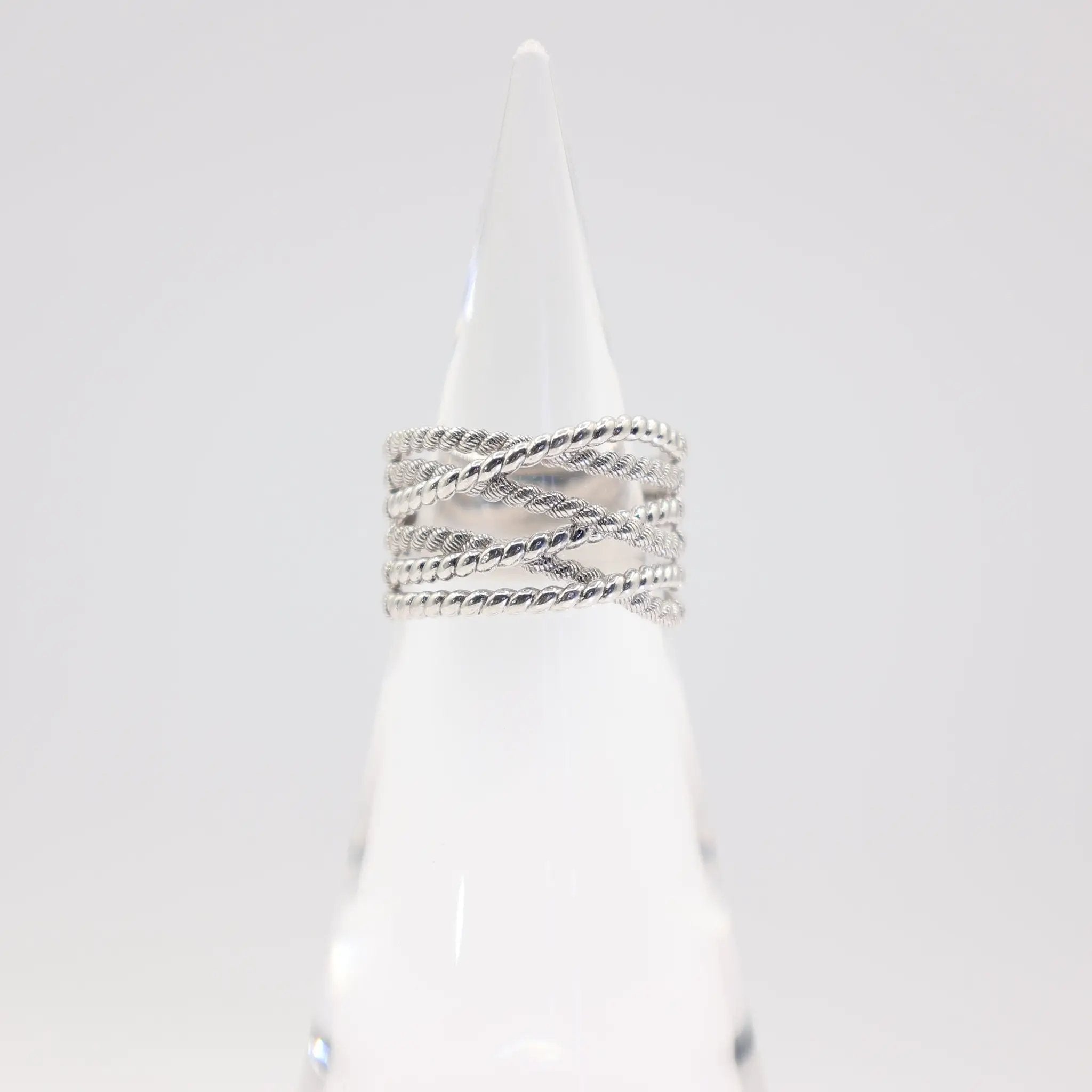 Meta Title: Judith Ripka 925 Eternity 5 Band Braided Ring- Size 10.5 ...