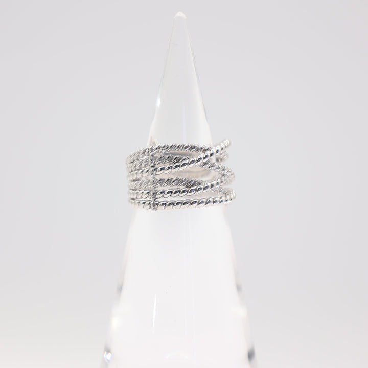 Judith Ripka 925 Eternity 5 Band Braided Ring- Size 10.5