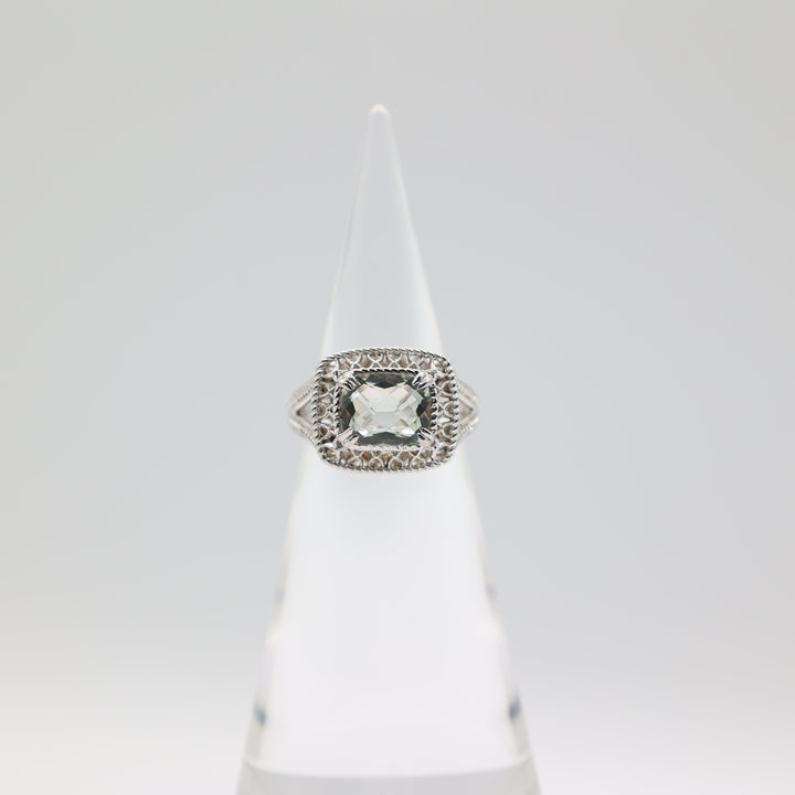Gabriel & Co. 925 Sterling Silver 11x9mm Green Quartz Ring Size 9.75